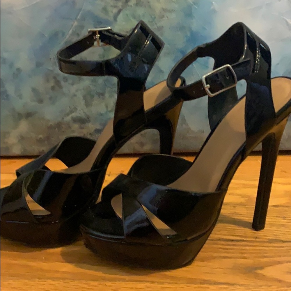 Black Open Toe Heels - Picture 2 of 3